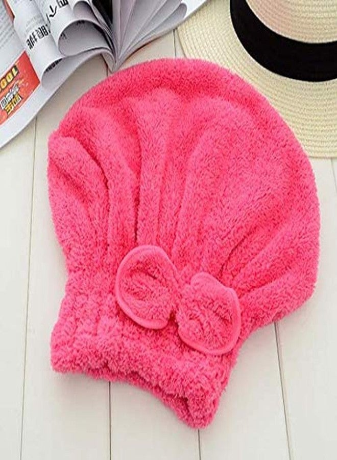 Mopslik Women's Microfiber Velvet Super Soft High Absorption Hair Drying Towels (Coral ) - Image 5