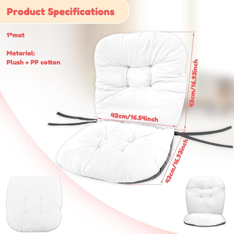 windforgecraft Desk Chair Cushion Soft Seat Cushions for Office Desk Chairs Nonslip Chair Cushion Floor Seating Warm Seat Pads High Elasticity Rocking Chair Cushion for Bedroom Playroom (White) - Image 2
