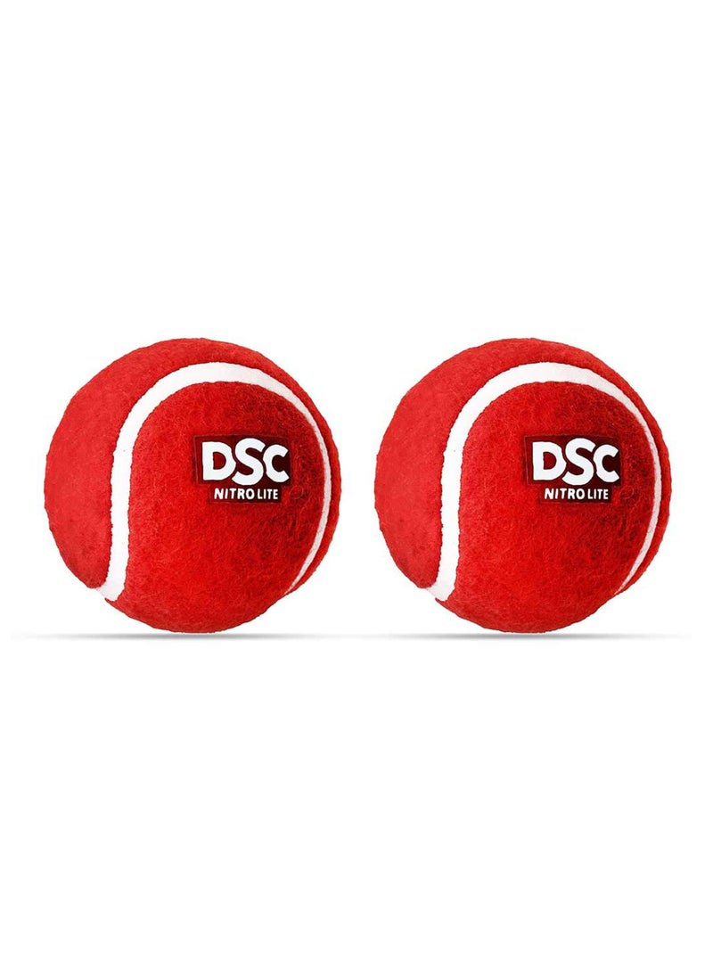 Nitro Light Tennis Ball (Red)|Cricket |Pack of 2 |Outer Material: Rubber |Standard - pzsku/Z76F4E8AFDD10366D9F48Z/45/_/1698909428/23621449-c83c-46ab-8071-9ec30aeba5cf