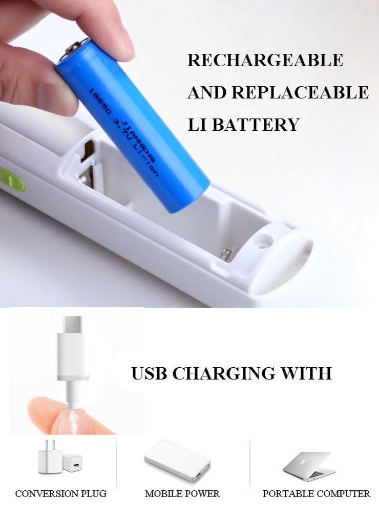 ماركة غير محددة مضرب منشة كهربائية USB قابلة لإعادة الشحن إضاءة LED مزدوجة الطبقات حماية شبكية  - Image 3