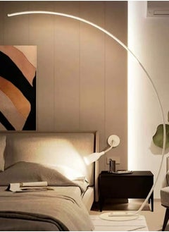 ماركة غير محددة مصباح أرضي من  Led Arc، مصباح قوس عاكس للضوء، مصابيح أرضية لغرفة المعيشة بتصميم حديث مع جهاز تحكم عن بعد لغرفة النوم، منطقة المعيشة، المكتب، 25 وات، 170 سم [فئة كفاءة الطاقة A ++] (أبيض)  - Image 1