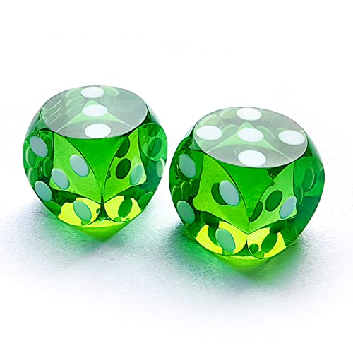 Bescon Professional Precision Dice Round Corner 5/8" (16mm) with Random Serial Number, Precision Cut Dice 16MM Gem Green, 2pcs Set - Image 2