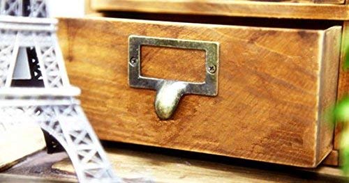 WEICHUAN 20-Pack Zinc Alloy Antique Bronze Label Frame Drawer Pulls -Vintage Industrial Style Apothecary Card Catalog Holder Pull Handles for Drawers and Cabinets, 1.7" X 2.2" - Image 5