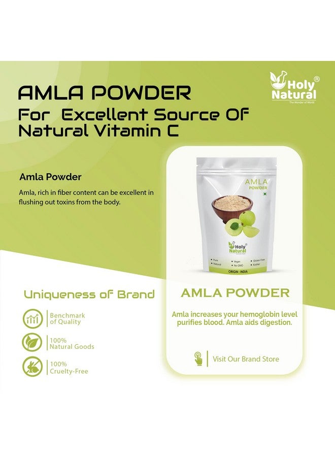 Holy Natural - The Wonder of World Holy Natural Amla Powder - 100 GM | Amla Also Called Phyllanthus emblica, and Indian Gooseberry. | Rich Source of Vitamin C | Edible Grade, Also use in Skin and Hair Care. - Image 3