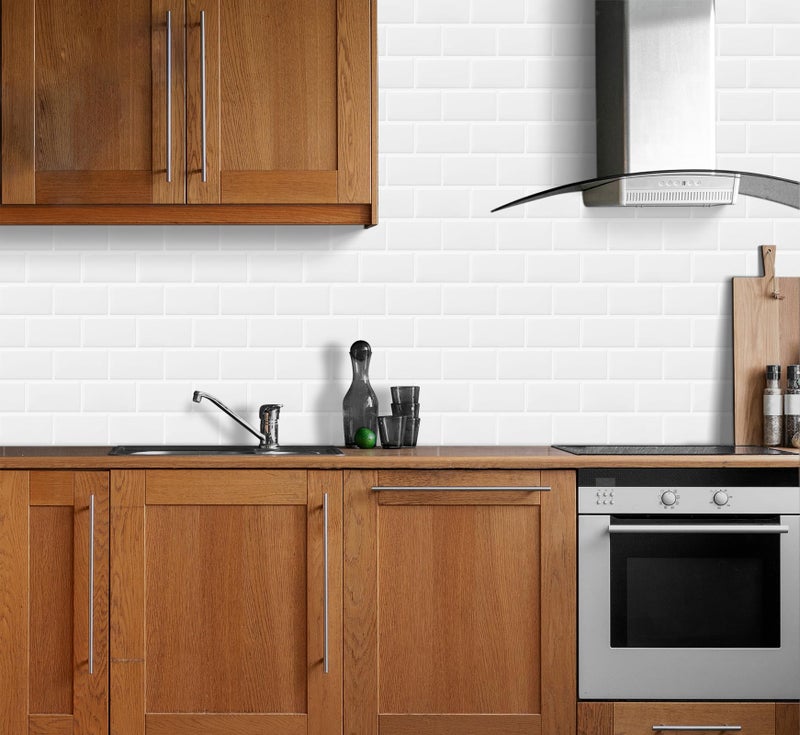 DEWOO White Peel and Stick Backsplash Subway Tile Self Adhesive Wall Tiles for Kitchen Bathroom, 10-Sheet, 12"Ã—12" - Image 5