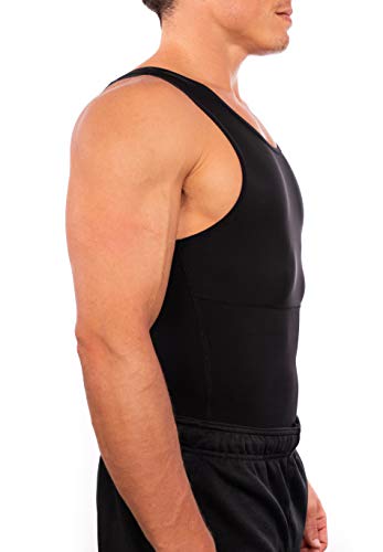 Esteem Apparel قميص ضغط للرجال من Esteem Apparel Max لتشكيل الجسم وشد البطن (أسود، 3X-Large) - Image 2