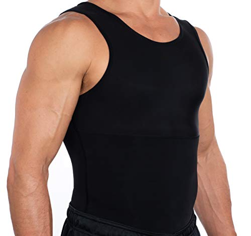 Esteem Apparel قميص ضغط للرجال من Esteem Apparel Max لتشكيل الجسم وشد البطن (أسود، 3X-Large) - Image 1