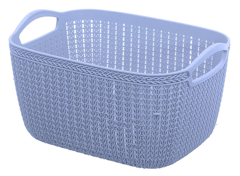 Kuber Industries Kuber Industries Unbreakable Plastic 2 Pieces Multipurpose Large Size Flexible Storage Baskets/Fruit Vegetable Bathroom Stationary Home Basket with Handles (Cream & Grey) - CTKTC037851, Standard  - Image 2