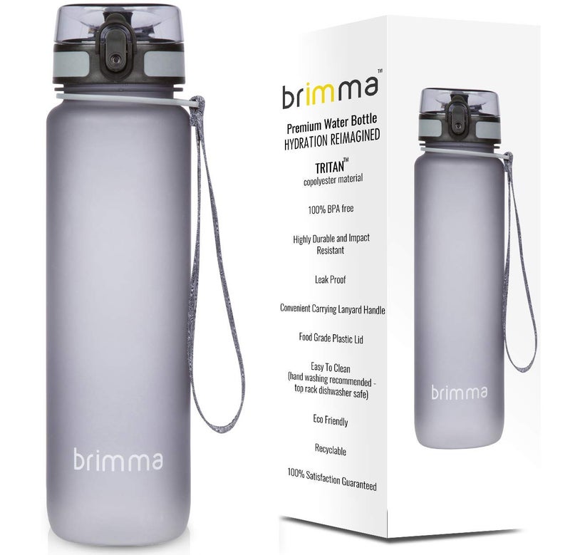 Brimma Brimma Premium Sports Water Bottle with Leak Proof Flip Top Lid  Eco Friendly  BPA Free Tritan Plastic  Must Have for The Gym Yoga Running Outdoors Cycling and Camping