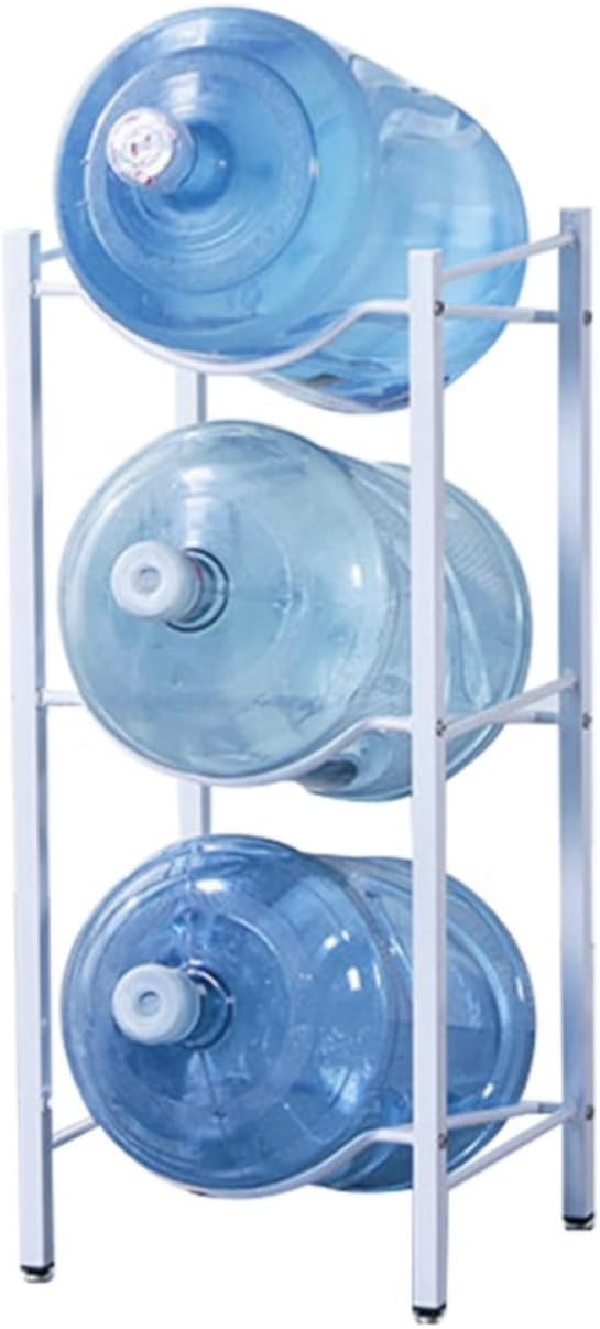 UREVO حامل تخزين زجاجات الماء 3 طبقات، حامل تنظيم جالون 3، أبيض - Image 1