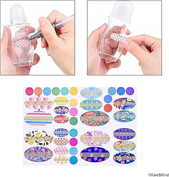 Kare Kind Empty Refillable Glass RollOn Deodorant Bottles 6Pack LeakProof 105 Oz 30 ml with Stickers Twist Cap For Homemade Natural Deodorant Sunscreen Moisturizer - Image 4