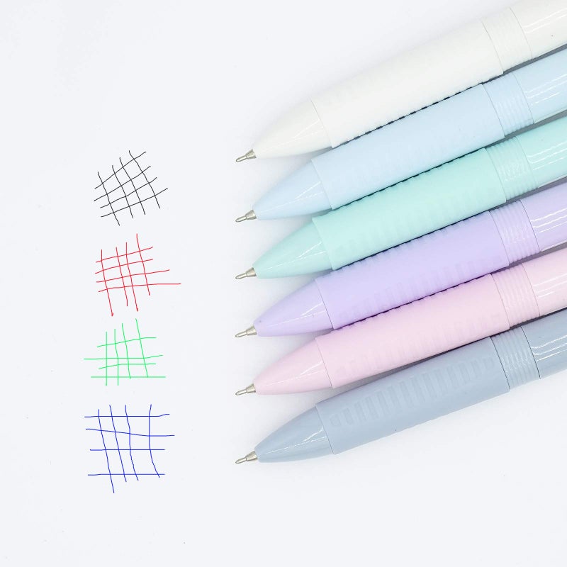 COLNK Multicolor Ballpoint Pen 0.5, 4-in-1 Colored Pens Fine Point,Ballpoint Gift Pens for Planner Journaling,Assorted Ink, 6-Count - Image 3