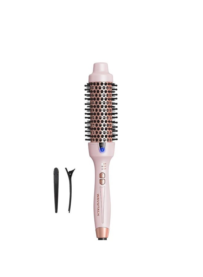 Wavytalk Updated Version Thermal Brush, 1.5 Inch Negative Ion Blowout Express Thermal Round Brush Creates Salon-Quality Blowouts, lonic Frizz Reduction Makes Hair Shinier & Smoother (Millennial Pink) - Image 1