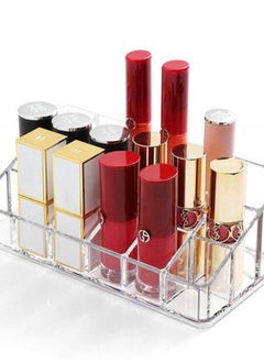 Lipstick Holder 18 Spaces Lipgloss Organizer, 3 Rows - Multi Level, Makeup Holder & Cosmetics Storage Display