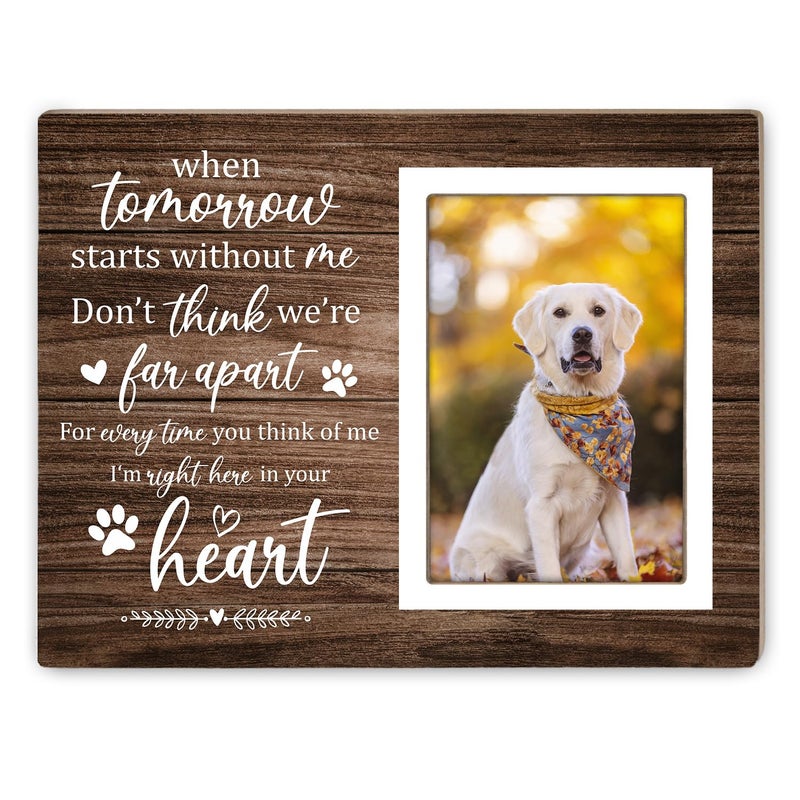 Itsoly Pet Memorial Picture Frame, Pet Dog Memorial Picture Frame, Pet Cat Photo Frame, Photo Frame Gift for Dog Owners Sympathy for Loss of Pets Photo 4x6Inch12P039 - Image 1
