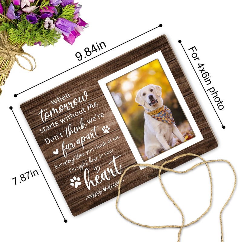 Itsoly Pet Memorial Picture Frame, Pet Dog Memorial Picture Frame, Pet Cat Photo Frame, Photo Frame Gift for Dog Owners Sympathy for Loss of Pets Photo 4x6Inch12P039 - Image 2