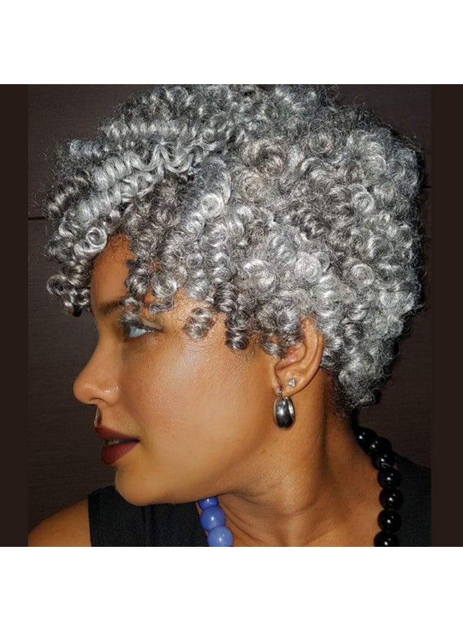 PHOCAS HairPhocas 5 Packs Synthetic Short Curly Crochet Hair 10 inch 20roots/pack for Crochet Braids Hair(Gray) - Image 1