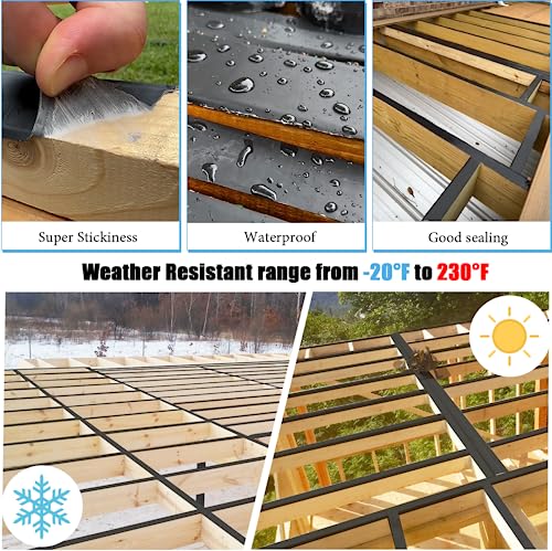 Heelos Butyl Joist Tape for Decking 2''×50', 6 Pack Weather-Resistant Deck Joist Tape, Waterproof Seal Antiseptic Butyl Joists Tape,Self-Adhesive Flashing Joists Tape for Wood Decks Beams Roof - Image 4