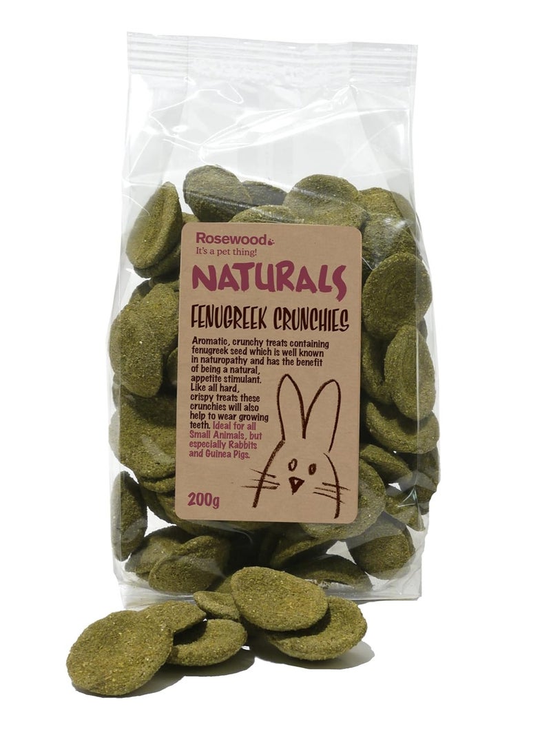 Rosewood Naturals Fenugreek Crunchies Small Animal Treats for Rabbits Chinchillas Degus Hamsters Gerbils Mice and Rats 200g  - Image 1