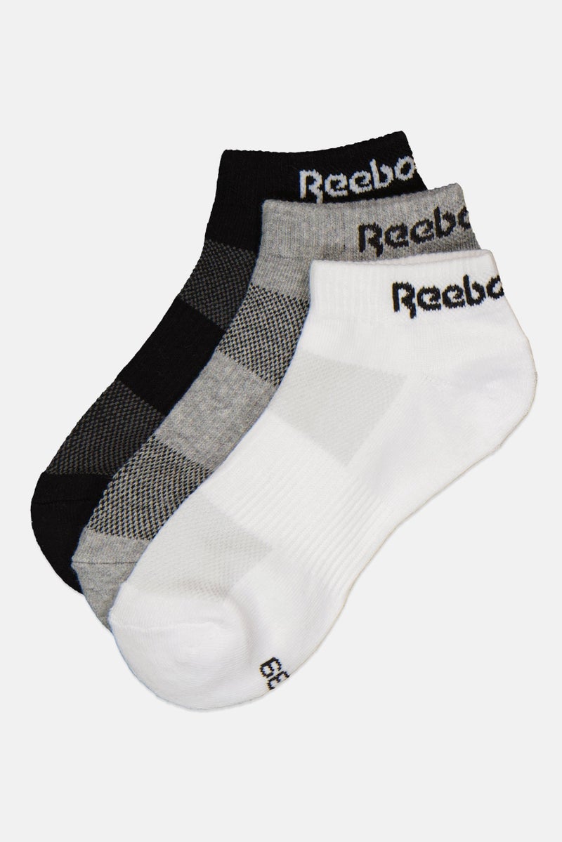 Reebok Women 3 Pairs Brand Logo Low Cut Socks, Multicolor - Image 1