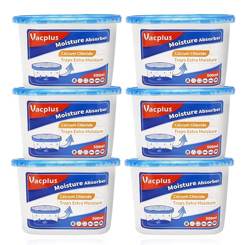 Vacplus Moisture Absorbers 6 Pack, 10.5 Oz Portable Humidity Absorber Boxes for Your Bathroom, Closet & Car, Dehumidifier with Fragrance Free, Navy Blue - Image 1