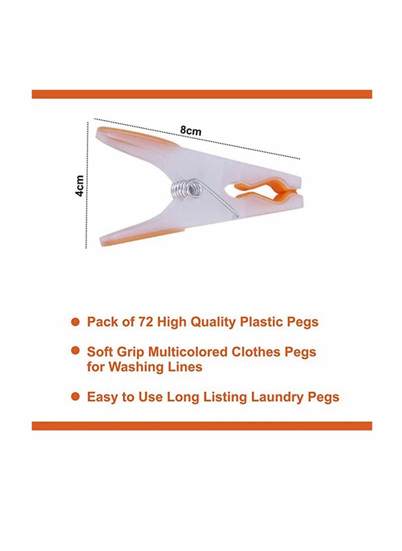 KASTWAVE - Clothes Pegs 48 pcs Drying Strong Clips Laundry Home Windproof Pin Extra Large Non-slip Ergonomic Soft Rubber Grip Clothespins for Indoor Outdoor Washing Line Racks - Image 1