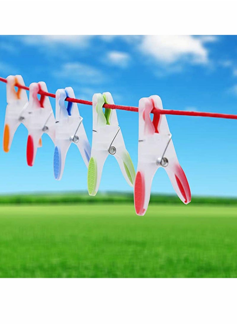 KASTWAVE - Clothes Pegs 48 pcs Drying Strong Clips Laundry Home Windproof Pin Extra Large Non-slip Ergonomic Soft Rubber Grip Clothespins for Indoor Outdoor Washing Line Racks - Image 1