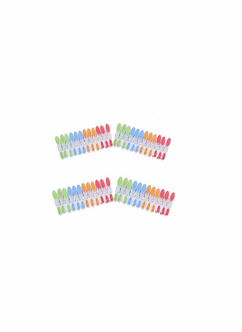 KASTWAVE - Clothes Pegs 48 pcs Drying Strong Clips Laundry Home Windproof Pin Extra Large Non-slip Ergonomic Soft Rubber Grip Clothespins for Indoor Outdoor Washing Line Racks - Image 1