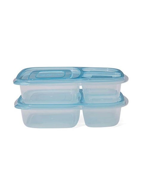 L&L Ez Lock Pastel Rectangle Container 965ml 2-Piece Set