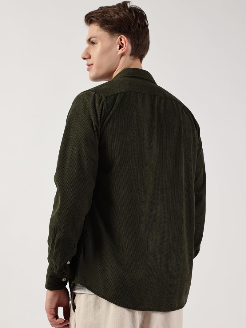 Thomas Scott Men’s Premium Slim Fit Corduroy Shacket(TS1628_BottleGreen_M) - Image 3