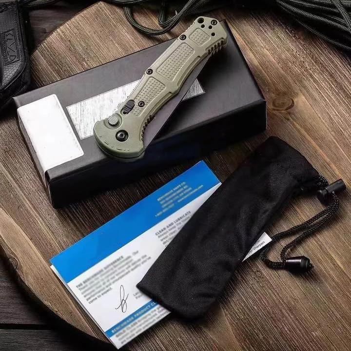 Futsuak Outdoor Self Defense Automatic Jump Knife, 9070 Pocket Folding Knife, D2 Steel Blade Non-Slip Fiberglass Handle, EDC Multi-Functional Sharp Tactical Knife for Outdoor, Tactical, Survival and EDC (Black) - Image 2