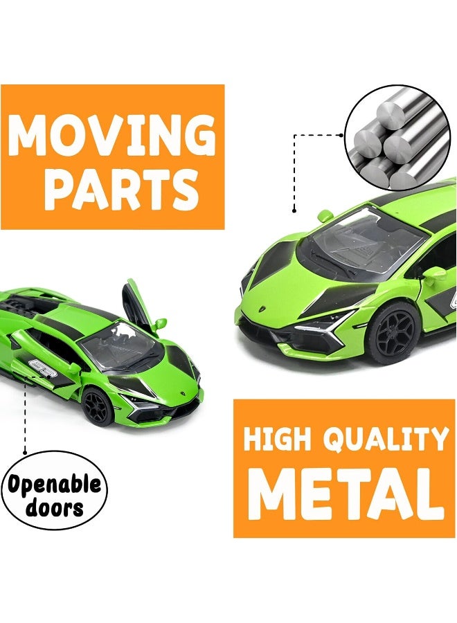 Kinsmart 1:38 Scale Door Openable Pull Back Action Lamborghini Revuelto Diecast Metal Alloy Toy Car - Image 5