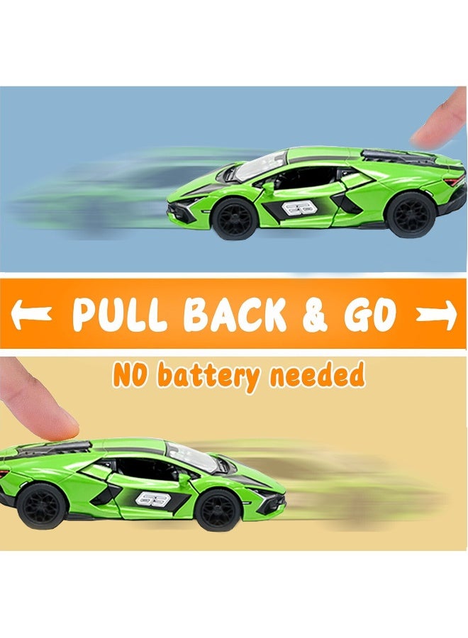 Kinsmart 1:38 Scale Door Openable Pull Back Action Lamborghini Revuelto Diecast Metal Alloy Toy Car - Image 4