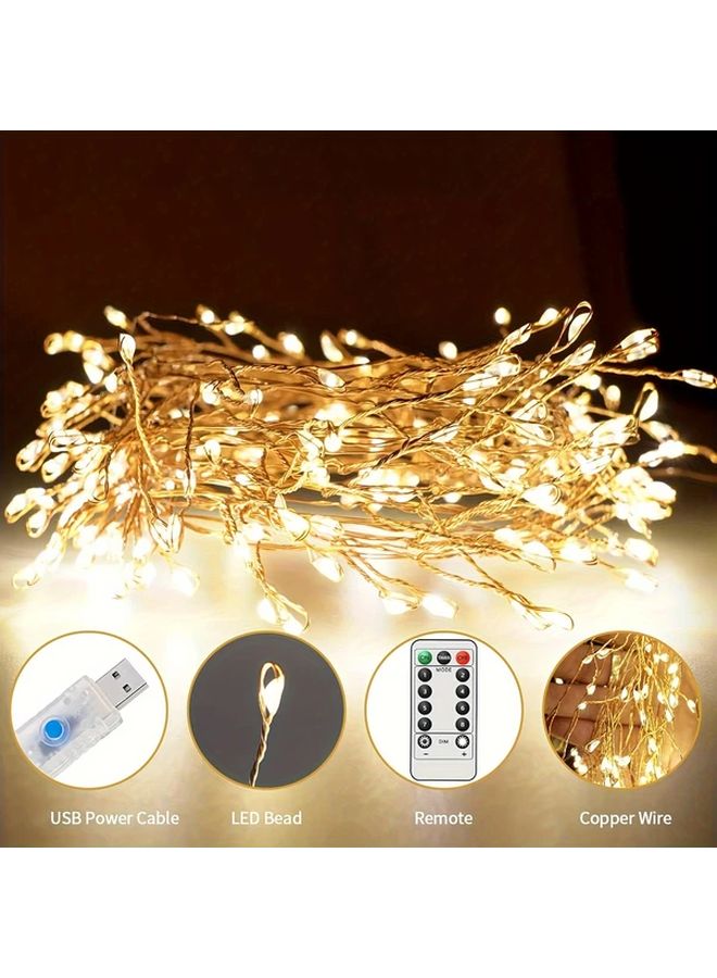 USB Fairy LED String Lights 236 Inches 200 LEDs 8 Modes Timer Remote Warm White Multicolor Indoor Outdoor Decor - Image 3