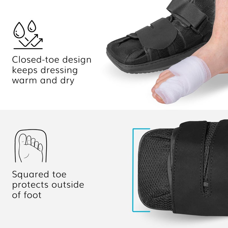 BraceAbility BraceAbility Closed Toe Medical Walking Shoe - Lightweight Broken Toe Cast Boot, Fractured Foot Brace for Metatarsal Stress Fracture, Post-op Bunion, Hammertoe Recovery - For Men or Women (M)  - Image 5