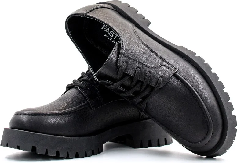 Fast Step Genuine Leather Black Women's Casual Shoes 581za2841