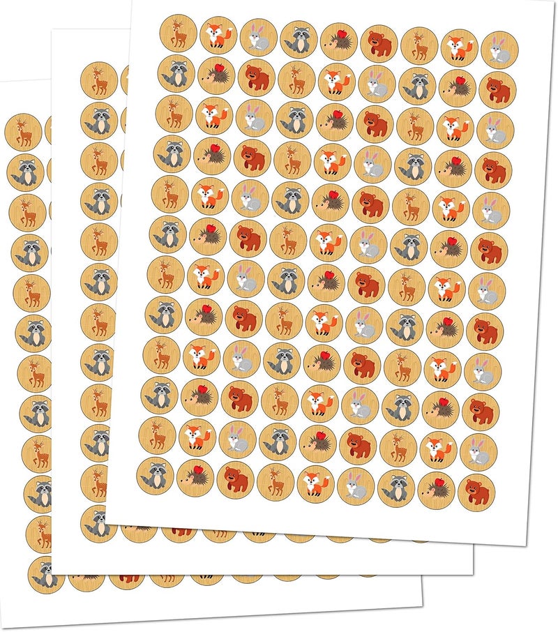 RokAPary 324 Woodland Creatures Kisses Labels Forest Animals Kisses Stickers for Baby Shower or Birthday Party Decorations Unises Kisses Stickers Kisses Labels Envelope Sealer Made in USA - Image 2