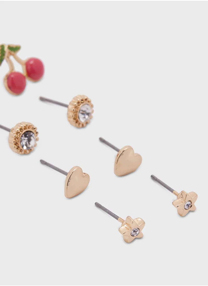جينجر 5 Pack Mix Fruit Earrings Set