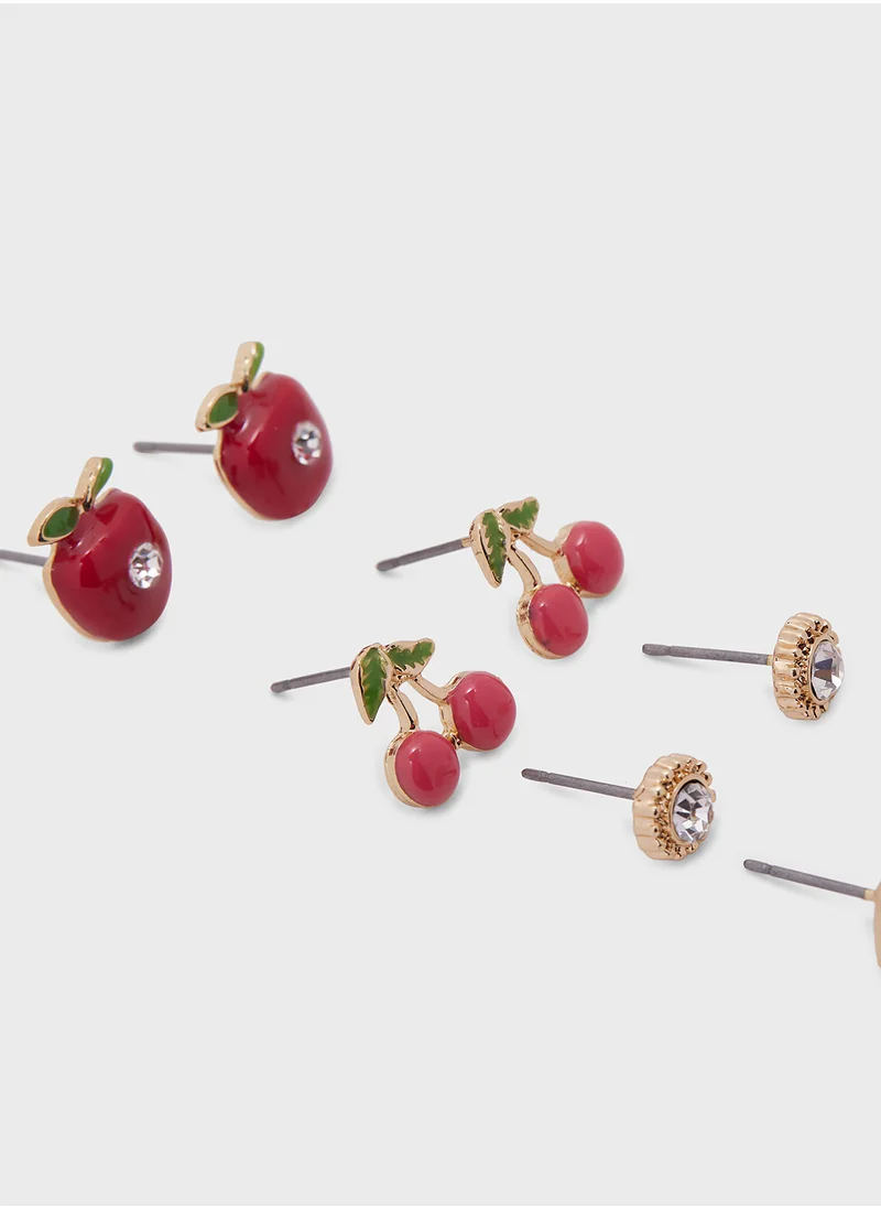 جينجر 5 Pack Mix Fruit Earrings Set