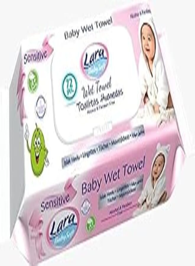 Lara Newborn Baby's Wipes- 72 Count