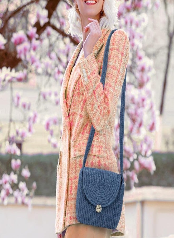 ARIYA Textiles Elegant Cotton/PP Handbag for Women - Stylish Tote Perfect for Daily Use and Versatile Fashion Statements 10x9 inch Blue - Image 2