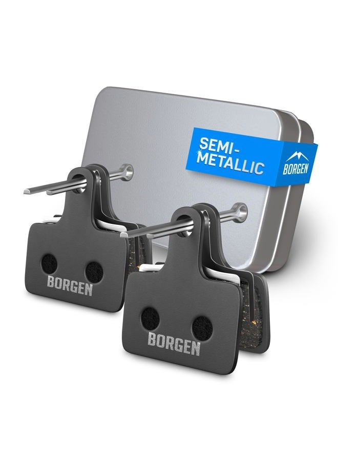 Borgen 2 Pairs of Bicycle Disc Brake Pads - Suitable for Ultegra, Dura Ace, BR-RS, XTR, GRX - Semi-Metallic Compatible with Shimano K03S Brake Pads - Image 1