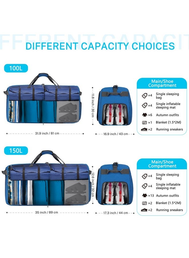 Gonex 60L Packable Travel Duffle Bag Foldable Duffel Bags for Luggage Gym Sports Camping Travelling Cycling Storage Shopping Water & Tear Resistant Deep Blue - Image 5
