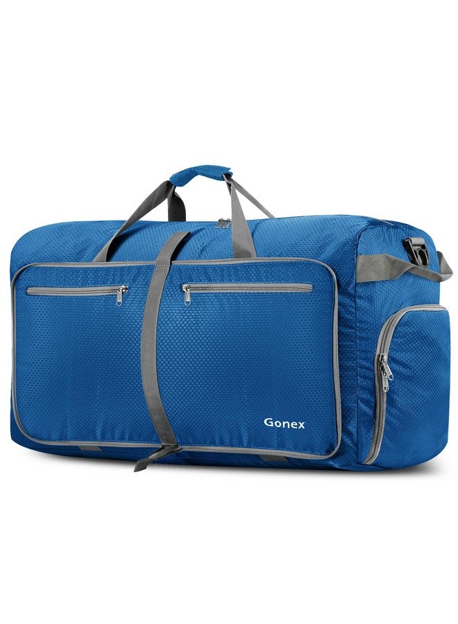 Gonex 60L Packable Travel Duffle Bag Foldable Duffel Bags for Luggage Gym Sports Camping Travelling Cycling Storage Shopping Water & Tear Resistant Deep Blue - Image 1