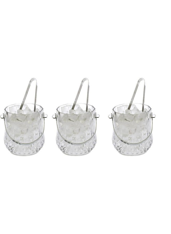 1st Time Ice Bucket with Handle for Bar, Restaurants, Home & Café, Clear, 13.5 x 13.5 x 13.5 CM, 1000 Ml, Pack of 3- J11 - Image 1
