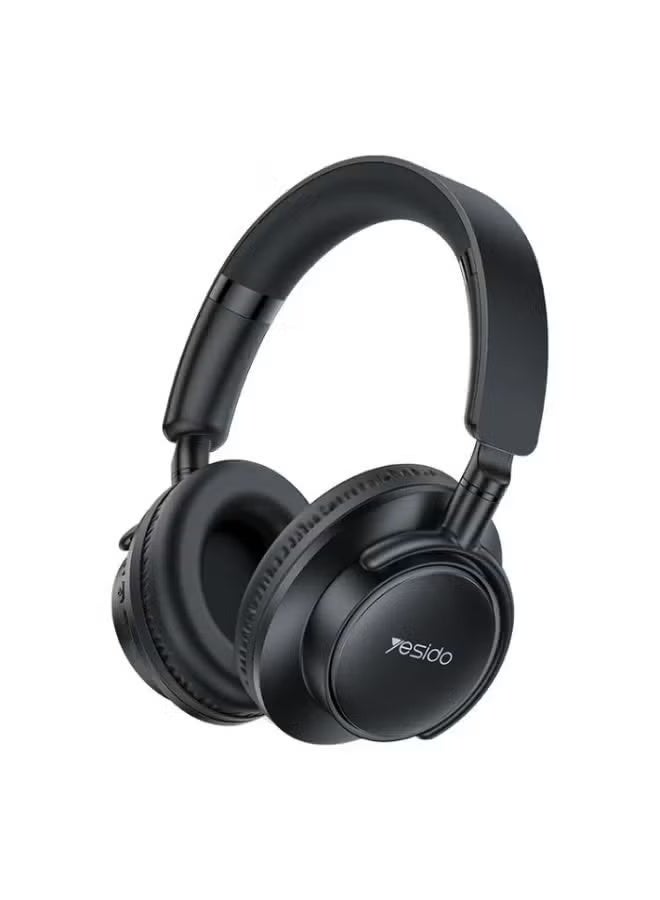 Yesido EP12 Over-Ear Wireless Bluetooth Headphones, Stereo Sound, Built-In Microphone, Comfortable Cushioned Ear Cups, Adjustable Headband, Lightweight Foldable Design, Wireless Headset for Music, Calls, Gaming, Travel, Office & Daily Use, Black - Image 1