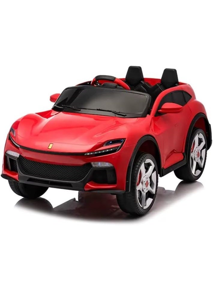 A fun, rechargeable electric ride-on car for children, available in red and blue. - Image 1