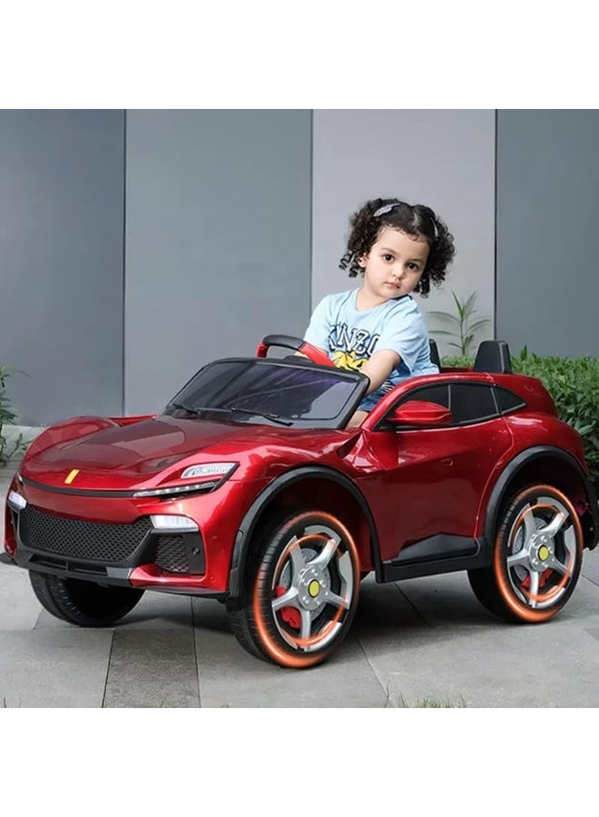 A fun, rechargeable electric ride-on car for children, available in red and blue. - Image 2