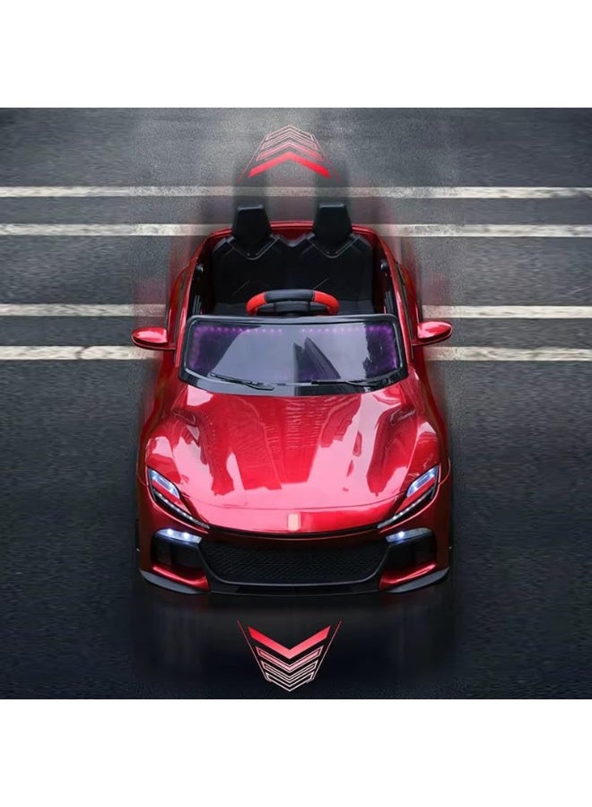 A fun, rechargeable electric ride-on car for children, available in red and blue. - Image 4