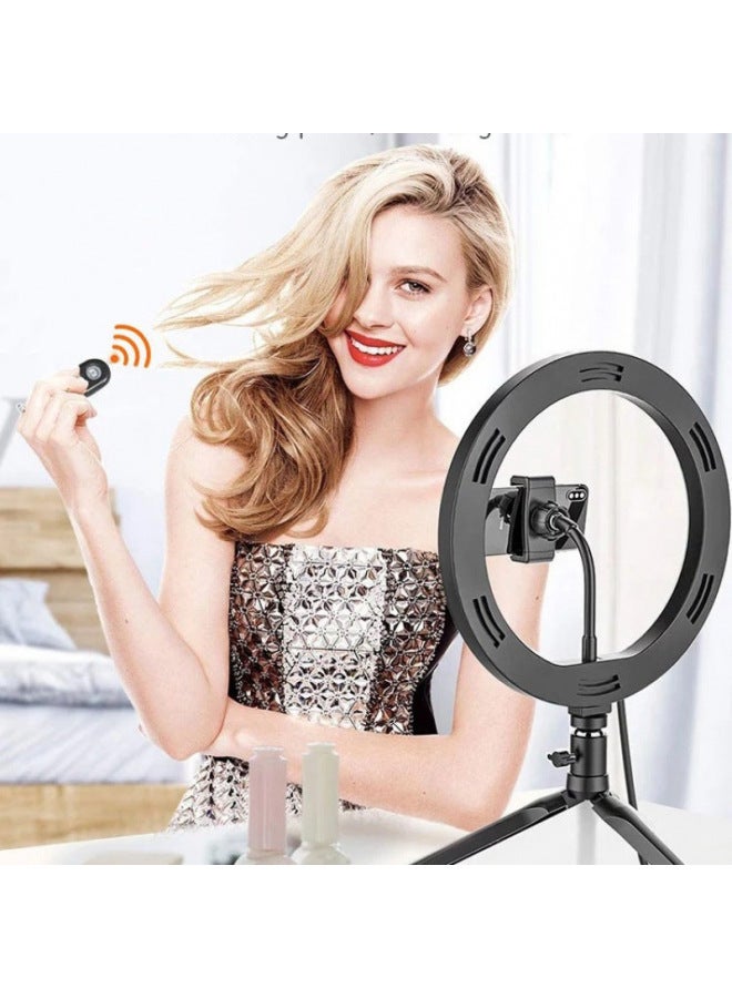 Direct Desktop Mobile Phone Bracket Fill Light Inch Cm Ring Self-timer Light Beauty Tattoo Live Light-Color:26cm Arc + Gimbal + Hose Mobile Phone Clip  - Image 3